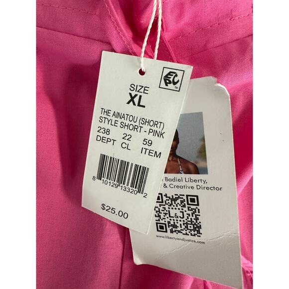 Liberty & Justice The Ainatou Pink Cotton Shorts Women's Size X-Large XL NWT - Picture 7 of 10
